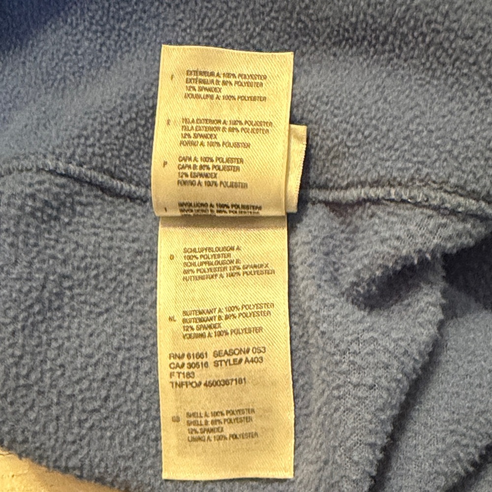 The North Face Women's Blue Fleece Zip Up Medium Jacket with Black Trim - Picture 11 of 12